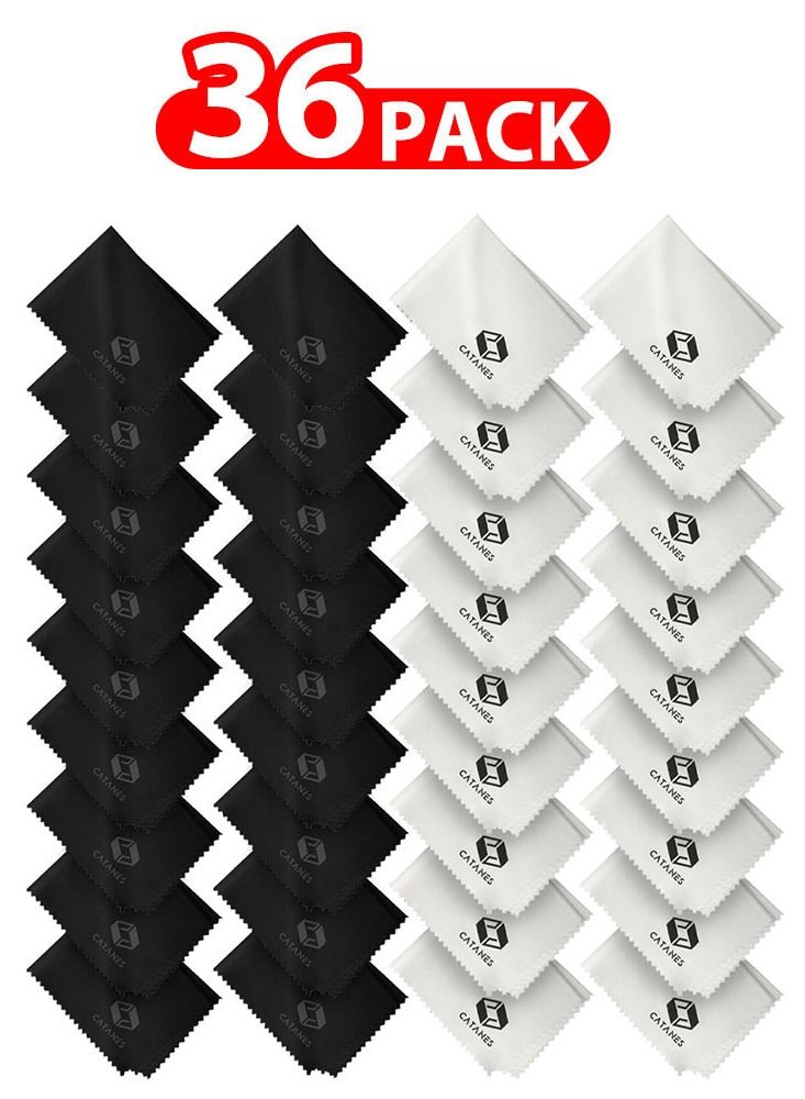 CATANES 36 Pack Of Microfiber Cleaning Cloth Premium Cloth for Glasses Lens Screens and More Multicolour - Image 1