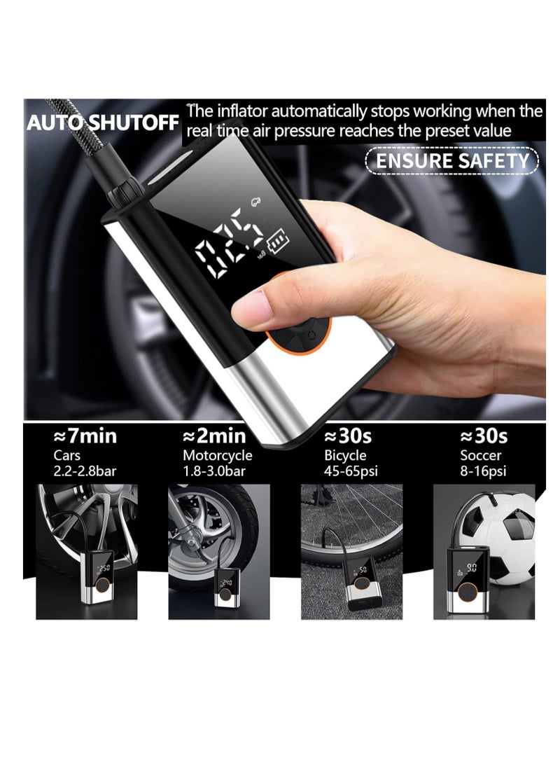 Car Tire Pump, Tire Inflator Portable Air Compressor for Car with 20000mAh, 2X Faster 150PSI Air Pump for Car Tires with Digital Gauge, Car Motorcycle Bicycle Ball Air Pump with Auto Shut-Off - Image 5