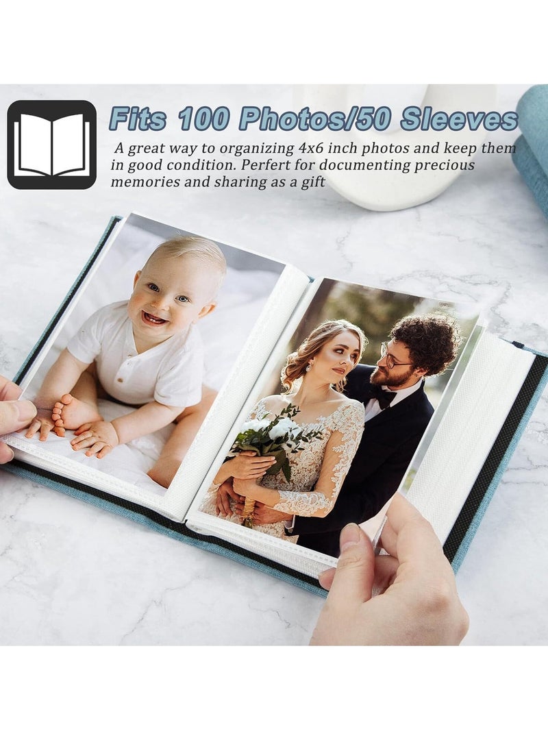 KCDMBUE Photo Album Book for 10 x 15 cm Photos, Holds 100 Pictures, Textured Decorative Cover, Keepsake Memory Album for Photo Collection, Travel, Family, Wedding & Baby Moments (Style 2)  - Image 4