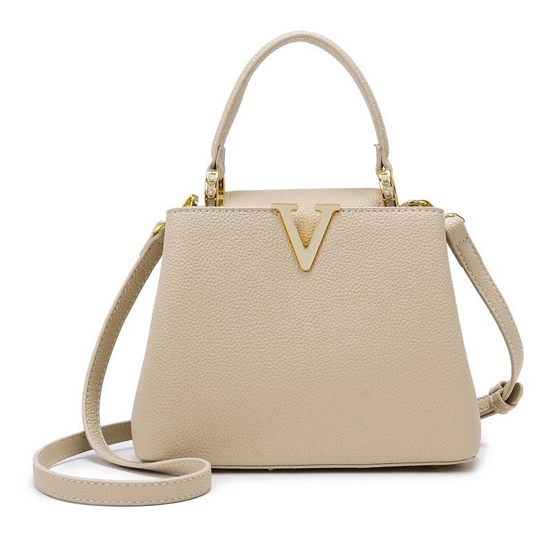 Affordable High-End Handbag: Stylish Off-White Shoulder Bag with Custom Options