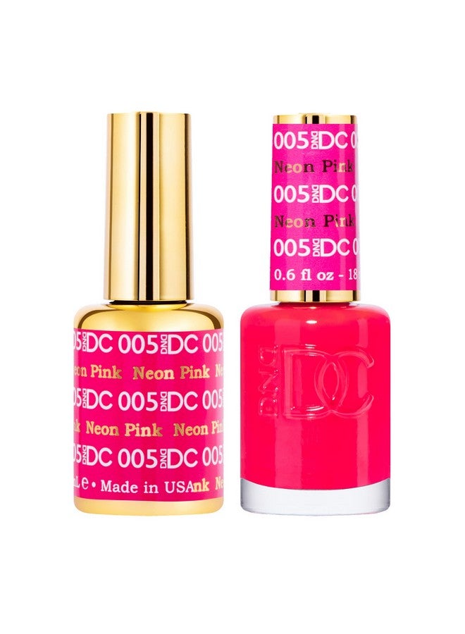 ديزي دي إن دي مجموعة طلاء جل Dnd مكونة من طلاء جل وردي وطلاء أظافر وردي 004 Pink Lemonade 0.5 Fl Oz (Neon Pink) - Image 1