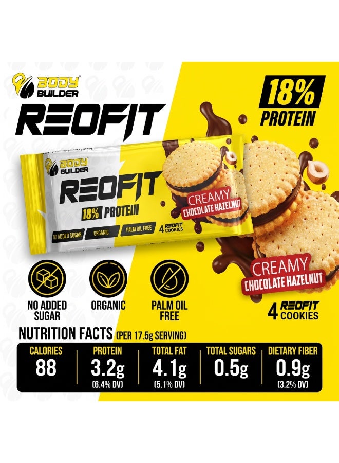Body Builder Reofit Cookies Creamy Chocolate Hazelnut Sugar Free 3.2g Protein 1Pc