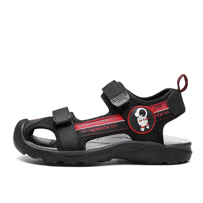 2024 Children'S Beach Shoes Boys Baotou Velcro Sandals A Generation Of Hair - Image 1