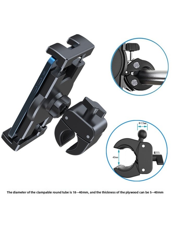 Generic - Fitness Bike Tablet Computer Clip Gym Treadmill Round Tube Fixed Tablet Computer Mobile Phone Universal Bracket-Color:Handle Gooseneck Holder 17mm Diameter Ball Head Model (sold Individually) - Image 1