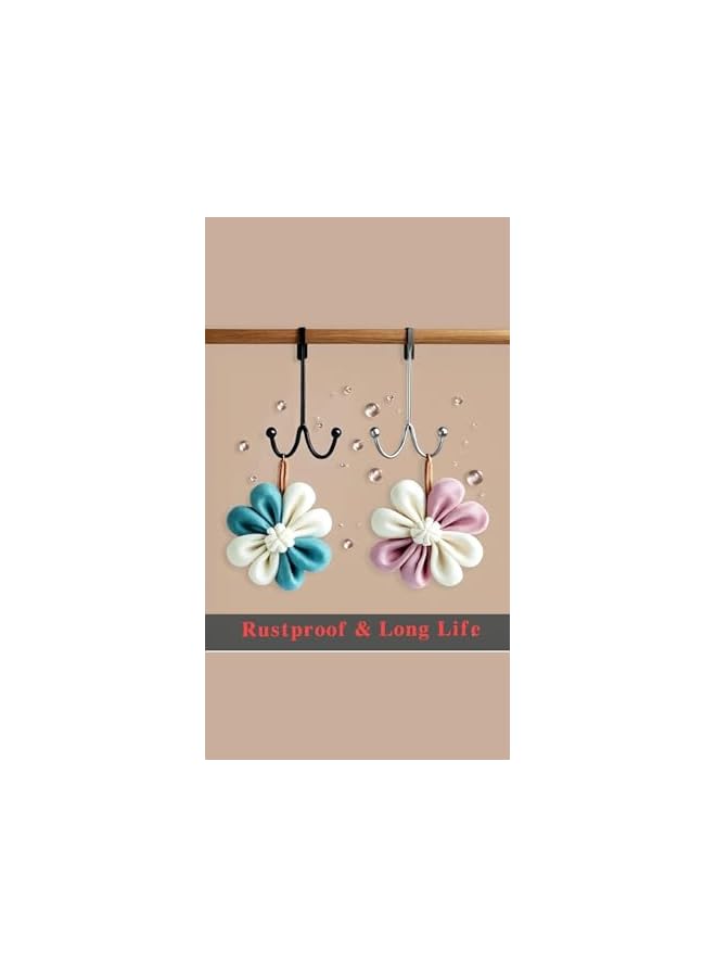 promass 2-Pack Over Door Double Hanger Hooks - Black Metal Twin Hooks Organizer for Coats, Hats, Robes, Towels - Maximize Space with Sturdy and Stylish Door Hooks - Image 4