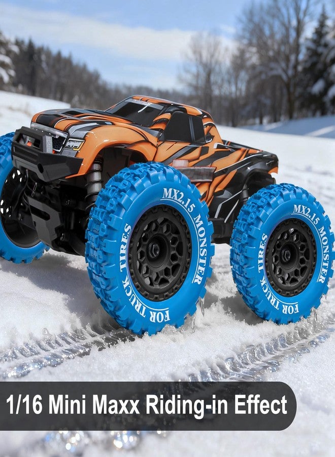 LRFHL 12mm Hex RC Wheel Tires Colored Rubber Tires for 1/16 Traxxas Mini Maxx 107154-1 Mini XRT VXL 108076-1 E-Revo Mini XRT MJX 16207 16210 16209 16208 HSP 94186 LOSI 1/18 Mini LMT Upgrade (4PCS) - Image 2