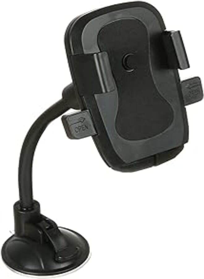 OR Car Phone Holder JS-011 2in1 for Dashboard/Windshield with 360° Rotation, Arms Height adjustable Stable fits all smartphones - Black