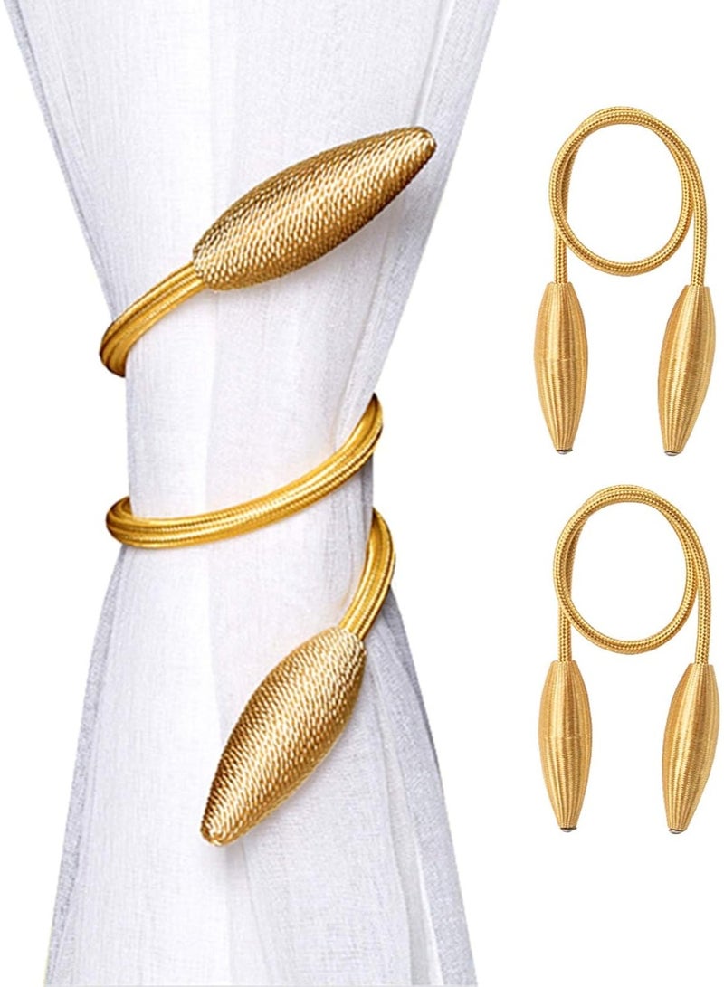 SWTOOL 2-Pack Curtain Holdbacks Curtains Tiebacks Home Decorative Window Drape Twist TieBacks Random Modelling Curtain Holdbacks (Gold) - Image 2