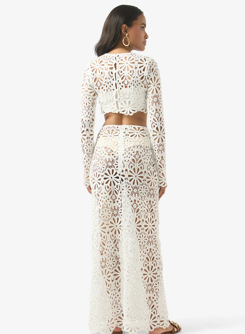 Soleira Lace Crop Top & Skirt Set