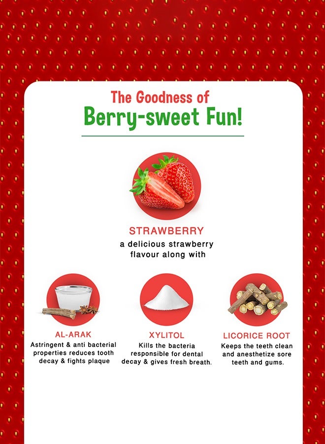 دابر معجون أسنان دابر هيربل بلس للأطفال بالفراولة 50 جرام | مع فرشاة أسنان ناعمة | لأسنان قوية ولثة صحية - Image 4