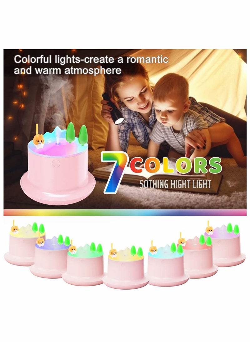 Captaintech Small Humidifier, 20db Cute Humidifiers, Humidifiers for Baby With Colorful Light, Mini Humidifier, Humidifiers for bedroom Kids, Office, Home, Plant, Travel (Pink) - Image 4