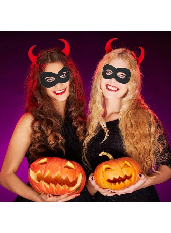 Coume 60 Pcs Black Felt Eye Masks Halloween Costumes Masquerade Half Mask Bulk Hero Cosplay Adjustable Dress up Masks for Men Women Kids Party - Image 5