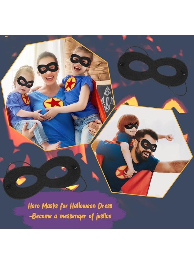 Coume 60 Pcs Black Felt Eye Masks Halloween Costumes Masquerade Half Mask Bulk Hero Cosplay Adjustable Dress up Masks for Men Women Kids Party - Image 1