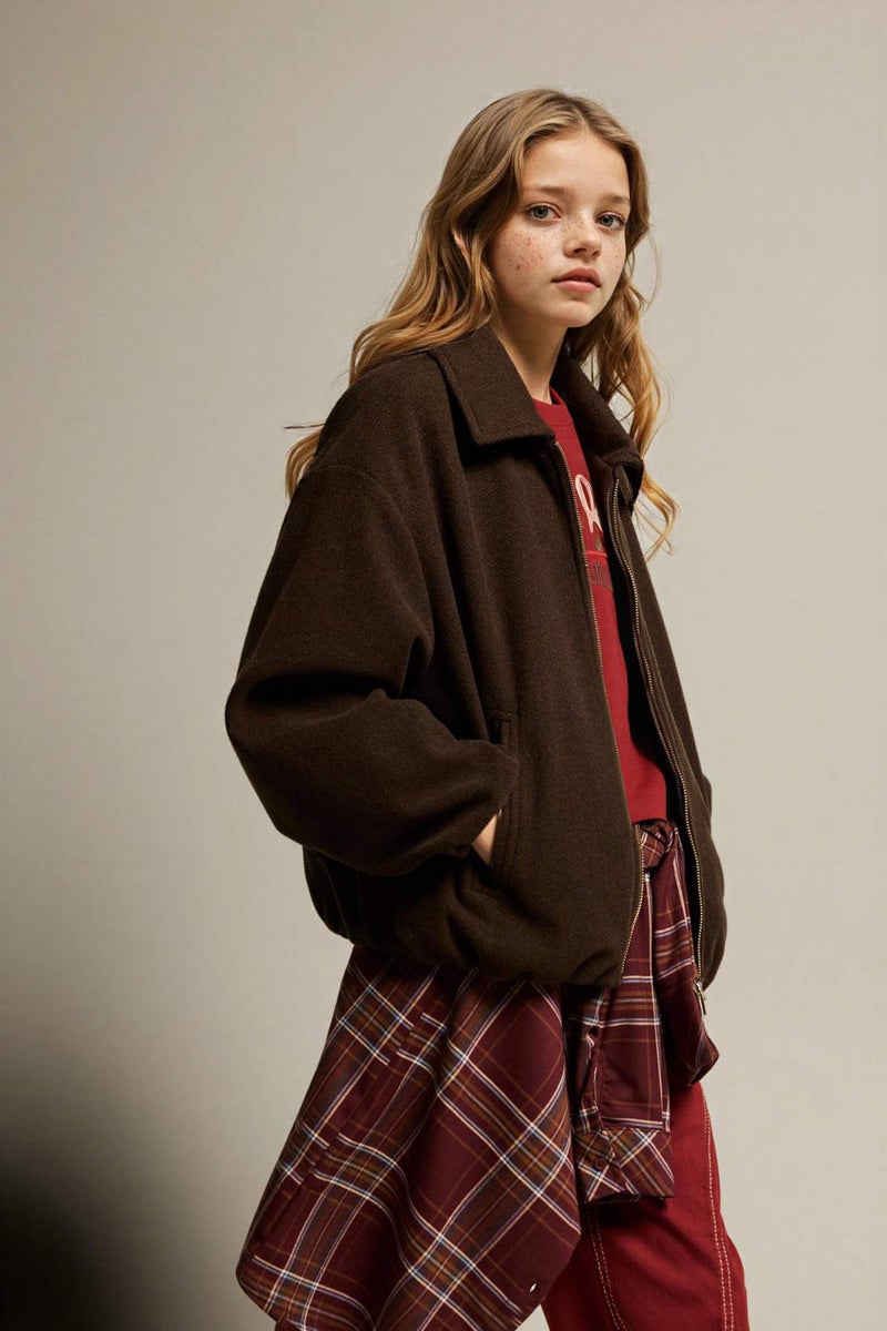 DeFacto Girl Polo Collar Puffer Jacket - Image 1