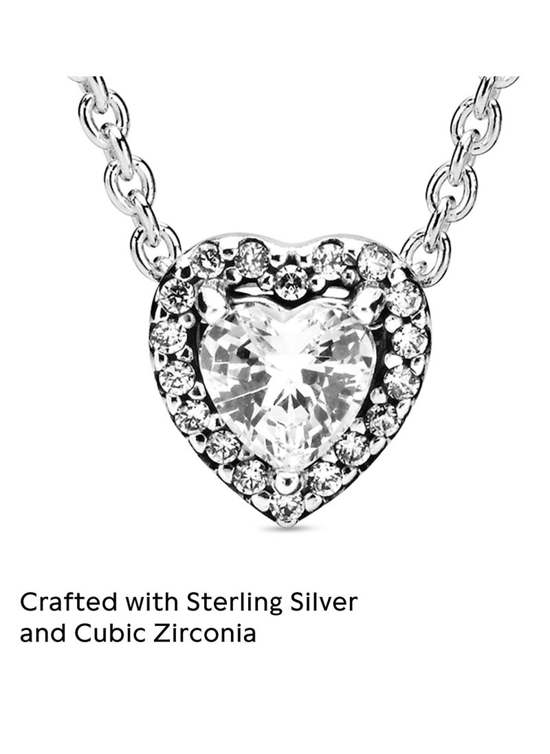Pandora Violet - PANDORA Jewelry Elevated Heart Cubic Zirconia Necklace in Sterling Silver - Image 1