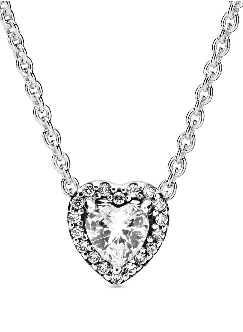 Pandora Violet - PANDORA Jewelry Elevated Heart Cubic Zirconia Necklace in Sterling Silver - Image 1