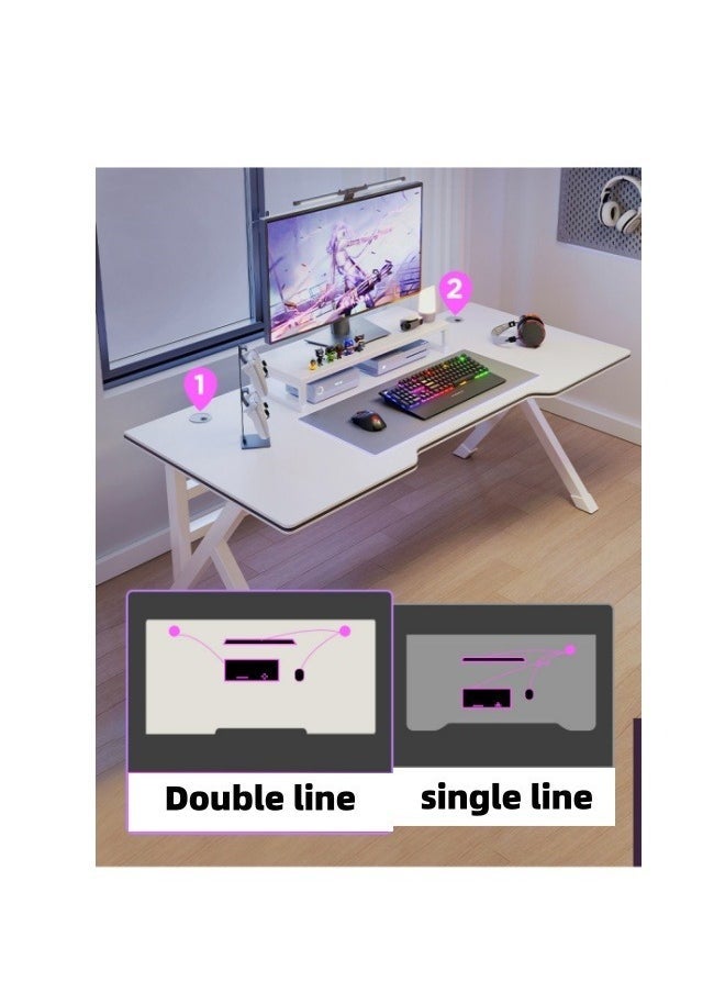 هوكور طاولة ألعاب ، طاولة ألعاب ، طاولة كمبيوتر سطح المكتب مريح ، مكتب الأسرة ، ومناسبة للعائلات الحديثة لعبة متعددة الوظائف وحلول التعلم ، ومناسبة جدا للطلاب واللاعبين لعبة ، فسيحة وعملية ، أبيض - Image 3