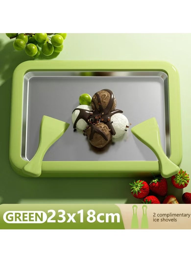 Generic - Mini Stir Fried Food Yogurt Machine Frozen Pan Children Instant Milk Ice Cream Maker Stainless Steel Frying Cold Plate Plug Free - Image 1