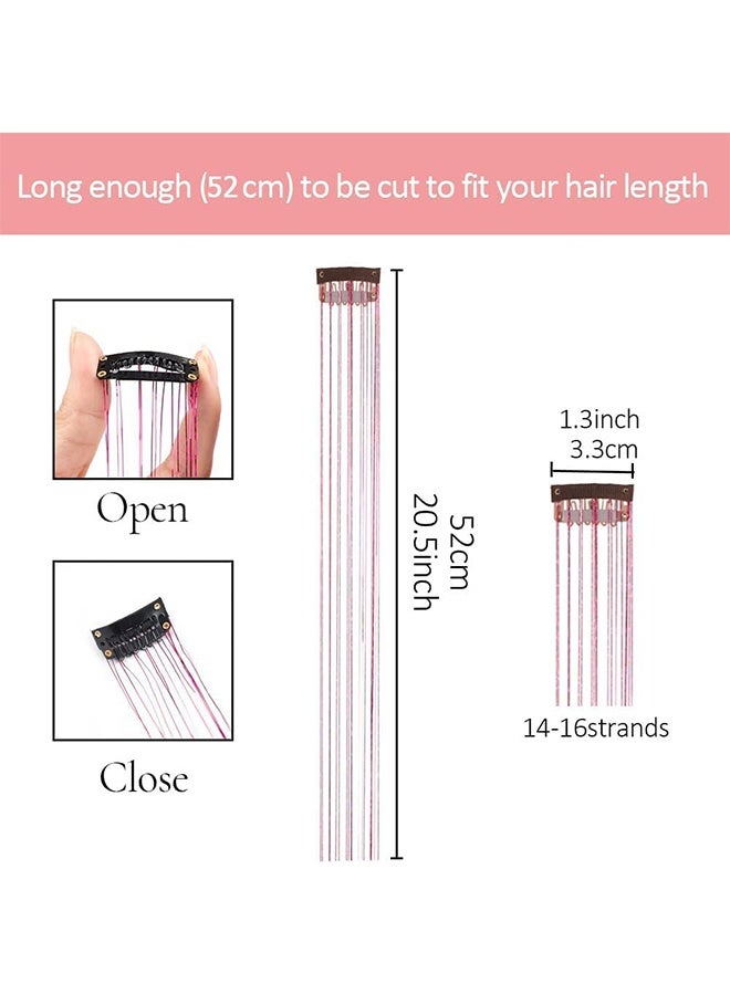 مجموعة مشابك شعر فضية، ١٢ قطعة، بطول ٢٠.٥ بوصة، إكسسوارات شعر فضية مقاومة للحرارة، وصلات شعر لامعة لحفلات التنكر (فضية). - Image 3