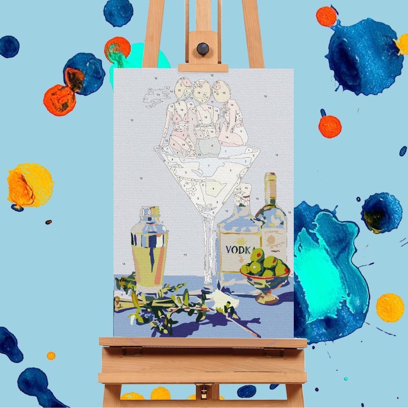 Offito 6 Pack Paint by Numbers Kit for Adults Beginners - 8x12 Inch Cocktail Adult Paint by Number Kits on Canvas, Cocktail DIY Acrylic Oil Number Painting Kits for Adults, Perfect for Gift Home Decor - Image 4
