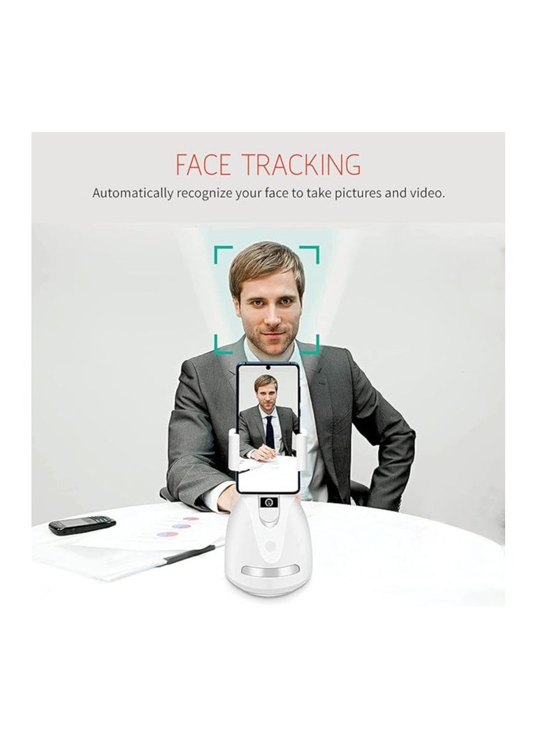 Generic - Selfie Stick Rotation Smart Following Shooting Gimbal Robot Cameraman Auto Face Tracking Object Tracking Holder,Mount Tripod for Phone and Camera Smart Video Recording Phone Holder white - Image 1