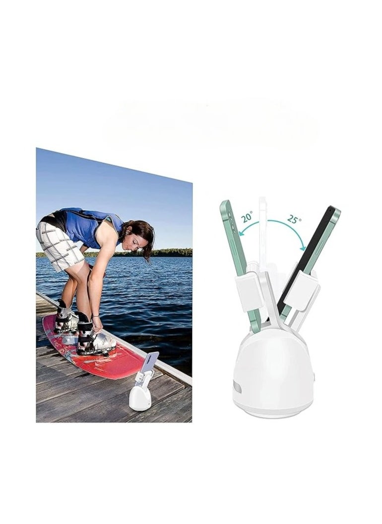 Generic - Selfie Stick Rotation Smart Following Shooting Gimbal Robot Cameraman Auto Face Tracking Object Tracking Holder,Mount Tripod for Phone and Camera Smart Video Recording Phone Holder white - Image 1