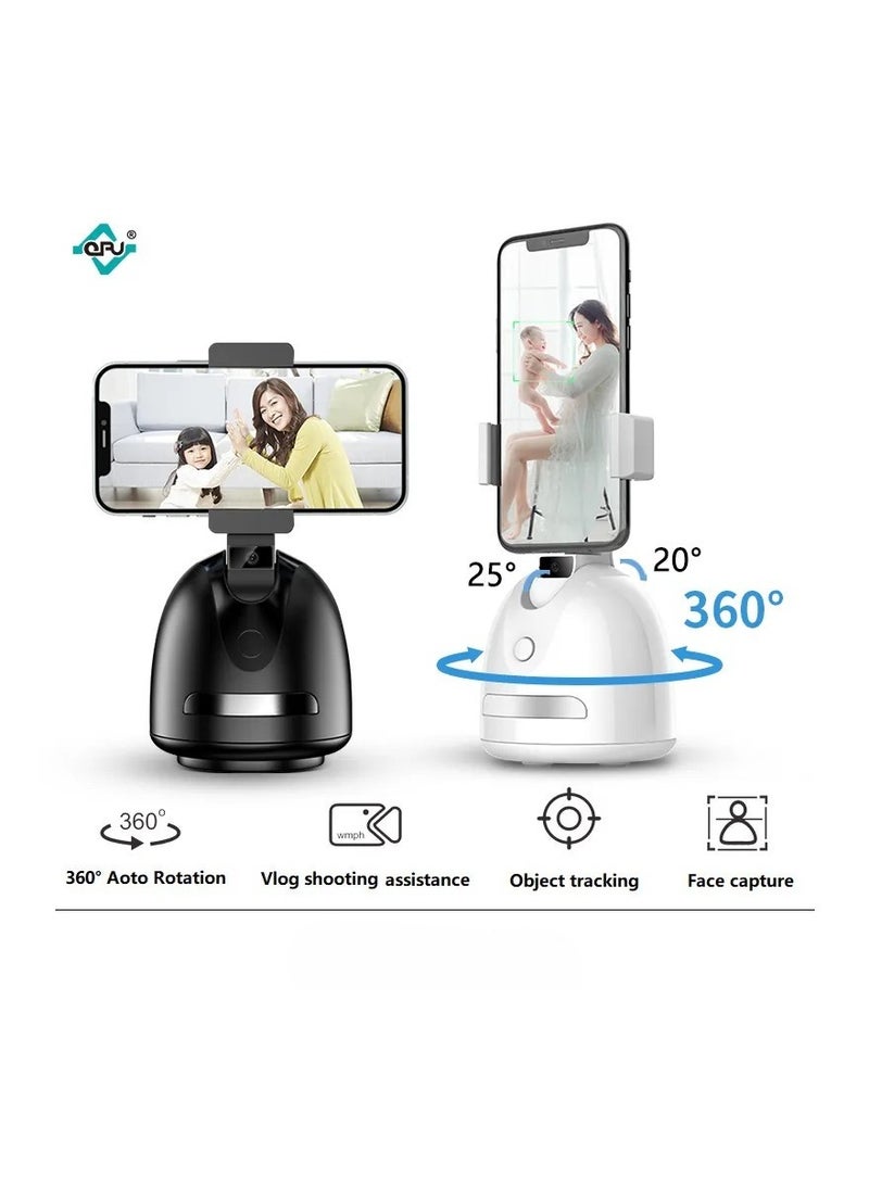 Generic - Selfie Stick Rotation Smart Following Shooting Gimbal Robot Cameraman Auto Face Tracking Object Tracking Holder,Mount Tripod for Phone and Camera Smart Video Recording Phone Holder white - Image 1