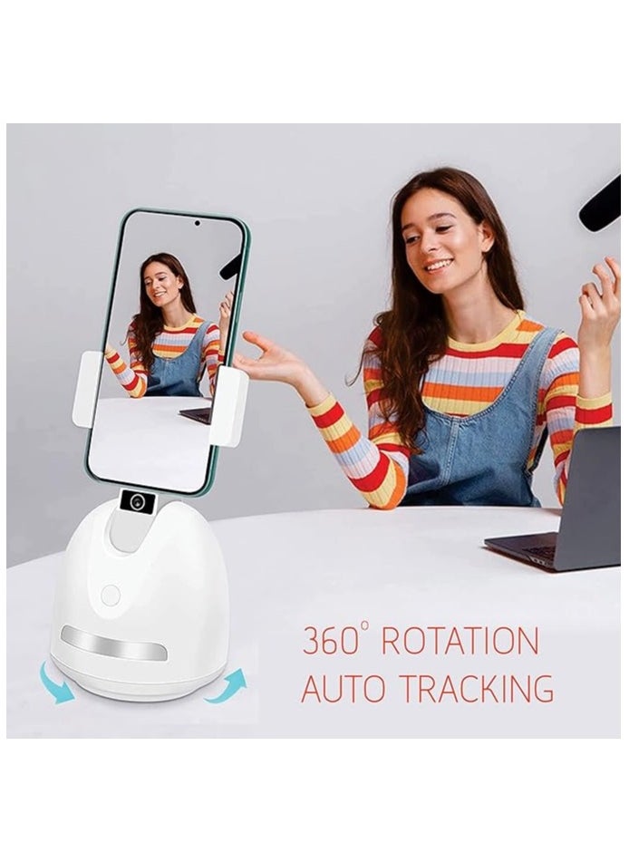 Generic - Selfie Stick Rotation Smart Following Shooting Gimbal Robot Cameraman Auto Face Tracking Object Tracking Holder,Mount Tripod for Phone and Camera Smart Video Recording Phone Holder white - Image 1