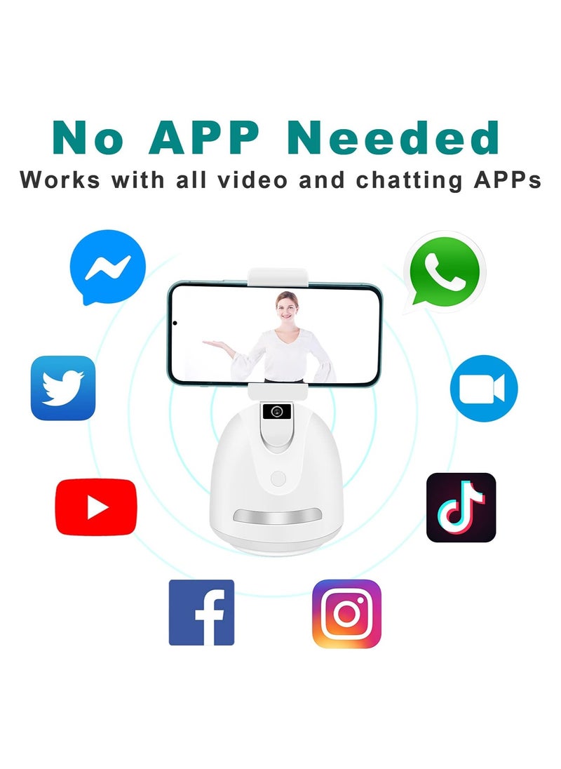 Generic - Selfie Stick Rotation Smart Following Shooting Gimbal Robot Cameraman Auto Face Tracking Object Tracking Holder,Mount Tripod for Phone and Camera Smart Video Recording Phone Holder white - Image 1