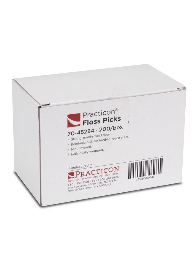 Practicon Mint Flavored Floss Picks Individually Wrapped Bulk Pack Of 200 - Image 3