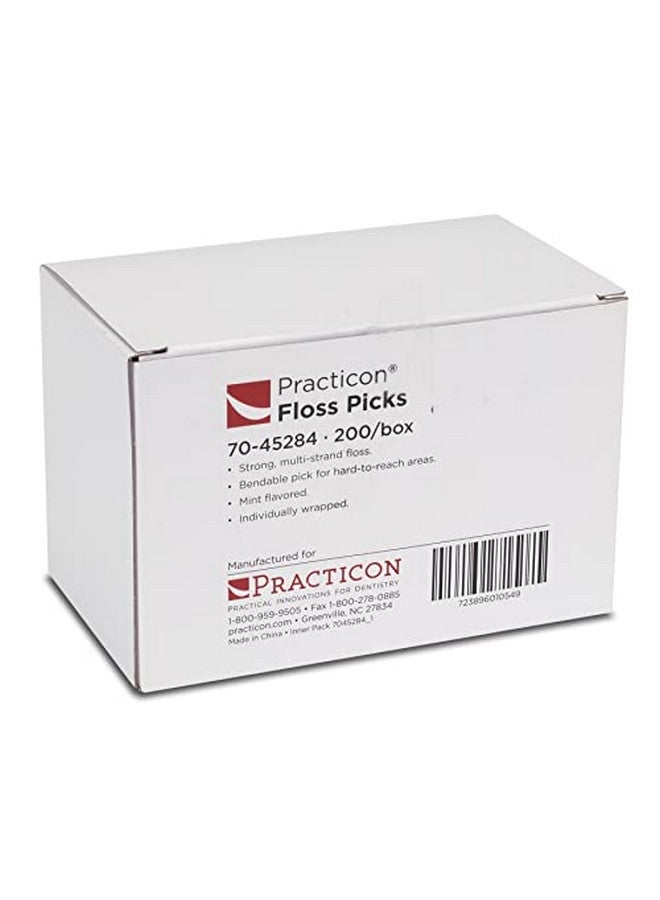 Practicon Mint Flavored Floss Picks Individually Wrapped Bulk Pack Of 200 - Image 5