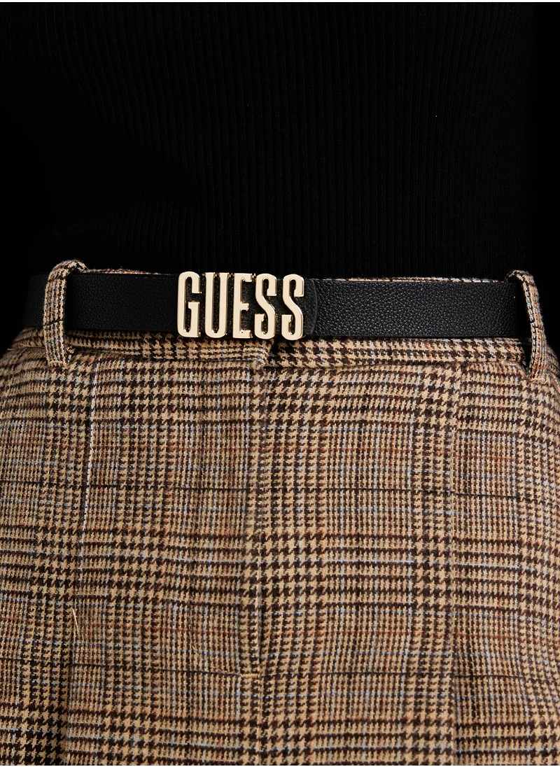 جس Logo Detailed  Allocated  Hole Belt