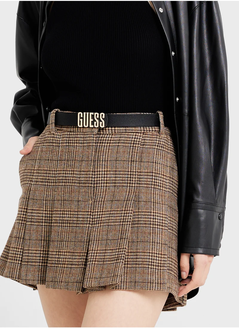 جس Logo Detailed  Allocated  Hole Belt