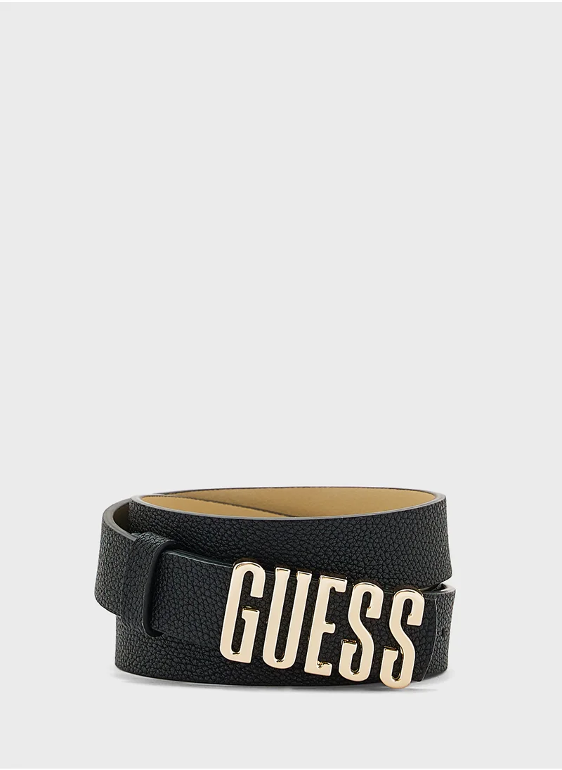 جس Logo Detailed  Allocated  Hole Belt
