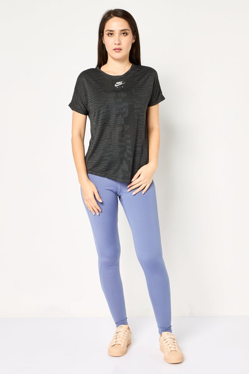 Nike Women Standard Fit Short Sleeve Running T-Shirt, Grey - Image 2