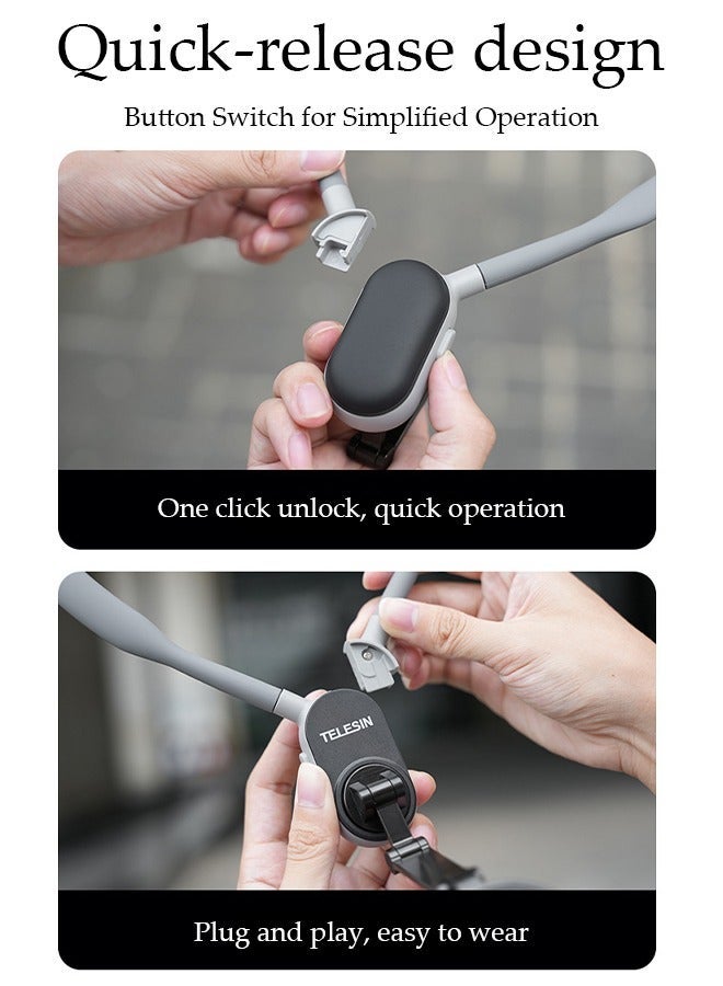 DUNISO Magnetic Neck Mount for Mobile Phone Compatible Cell Phone Neck Holder Vlog Selfie Mount Hand Free Chest Stand for iPhone 15 14 13 12 Series Android Phones - Image 4