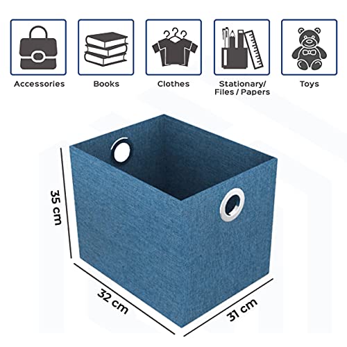HomeStrap Premium Storage Boxes with Eyelet Blue - Image 2