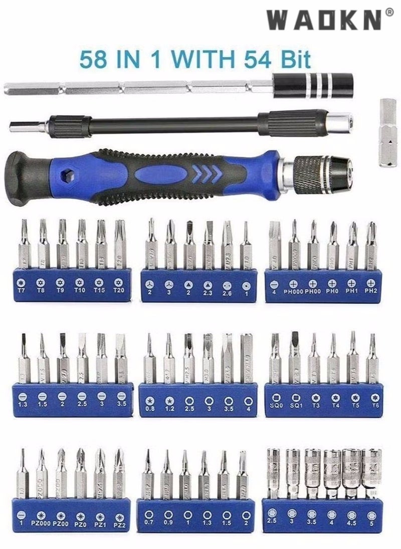 WAOKN Precision Screwdriver Set, 58 in 1 Magnetic Driver Repair Tool Kits for Phone, PC, Eyeglasses, Watch,Smartphones,Macbook,Ipad,Tablet,Cameras,More and Other Electronic Equipment  - Image 4