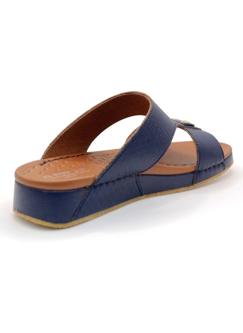 AL BAAZ Al Baaz Navy Arabic Sandals for Men - Traditional Leather Men Sandals  - Image 3