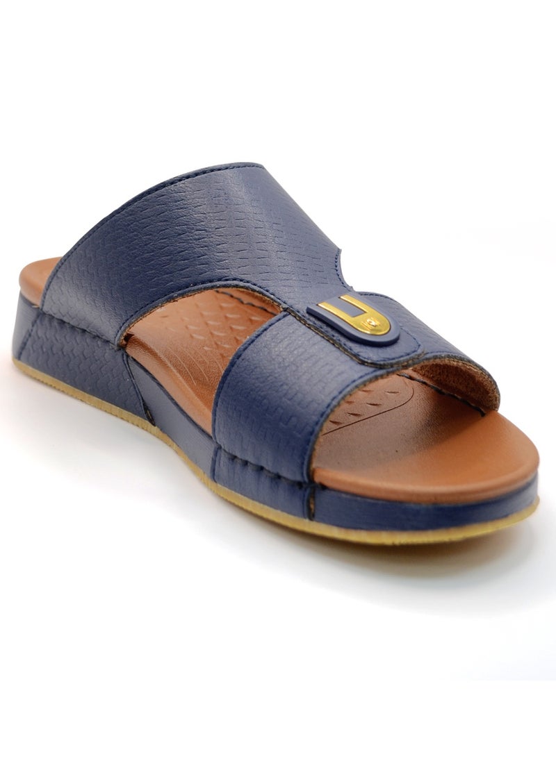 AL BAAZ Al Baaz Navy Arabic Sandals for Men - Traditional Leather Men Sandals  - Image 1
