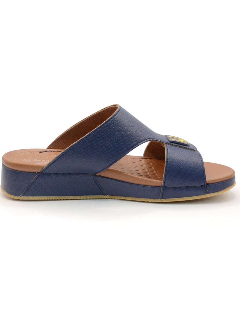 AL BAAZ Al Baaz Navy Arabic Sandals for Men - Traditional Leather Men Sandals  - Image 2