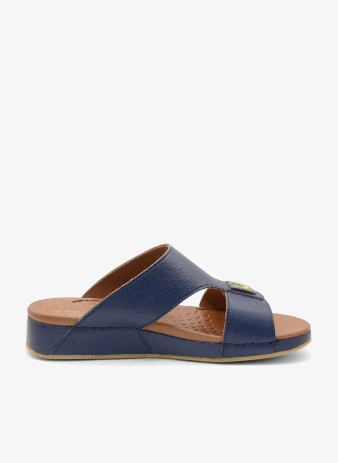 ال_باز صندل عربي الأزرق الداكن للرجال من الباز - صنادل جلدية للرجال - صنادل جلدية مفتوحة عند الأصابع للرجال