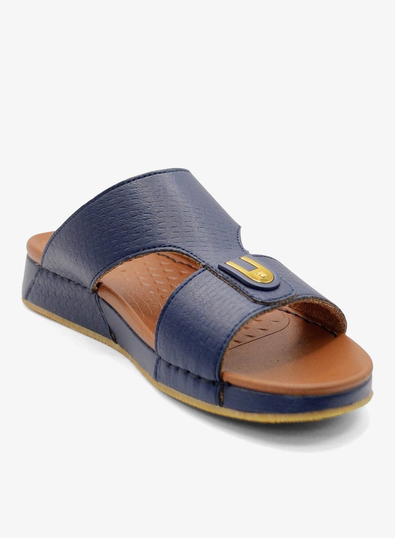 Al Baaz Navy Arabic Sandals for Men - Traditional Leather Men Sandals - Image 1