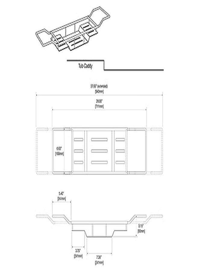 Gatco 1418C Modern Bathtub Caddy, Chrome, 28-37 Inch - Image 4
