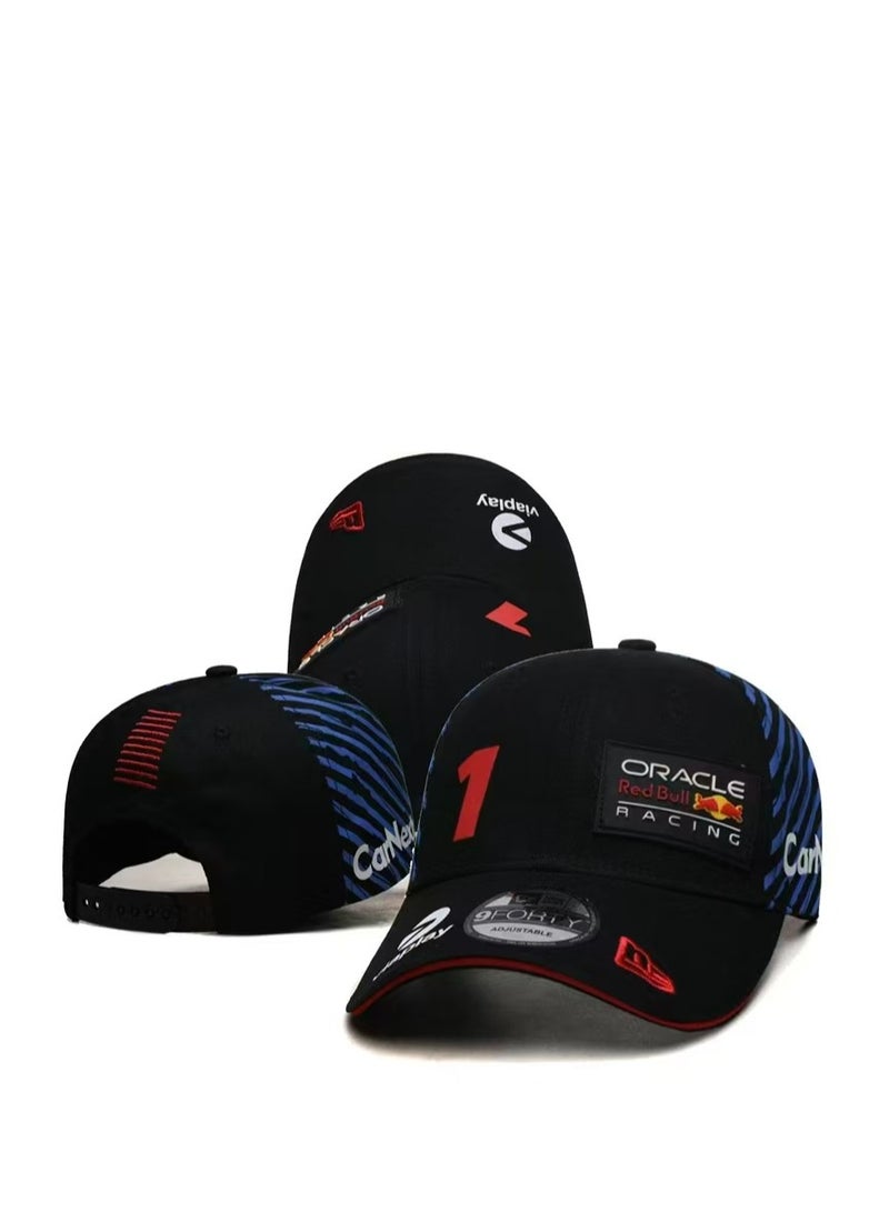 Red Bull قبعة بيسبول ذات تباين أزرق - أسود من فريق أوراكل ريد بول ريسينغ رقم 1