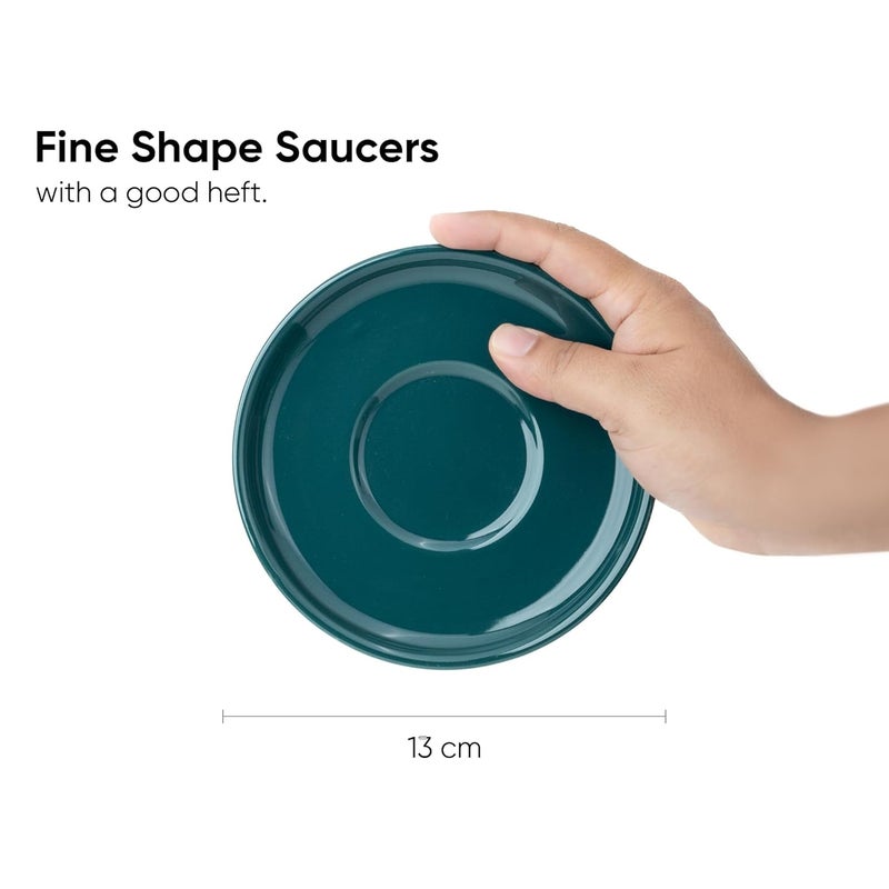 Shay طقم فنجان قهوة سيراميك كبير مع saucer باللون الأخضر الفاتح 320 مل فنجان كابتشينو بلمسة لامعة من البورسلين الفاخر آمن للاستخدام في الميكروويف فنجان XL مع saucer باللون الأخضر الفاتح - Image 4