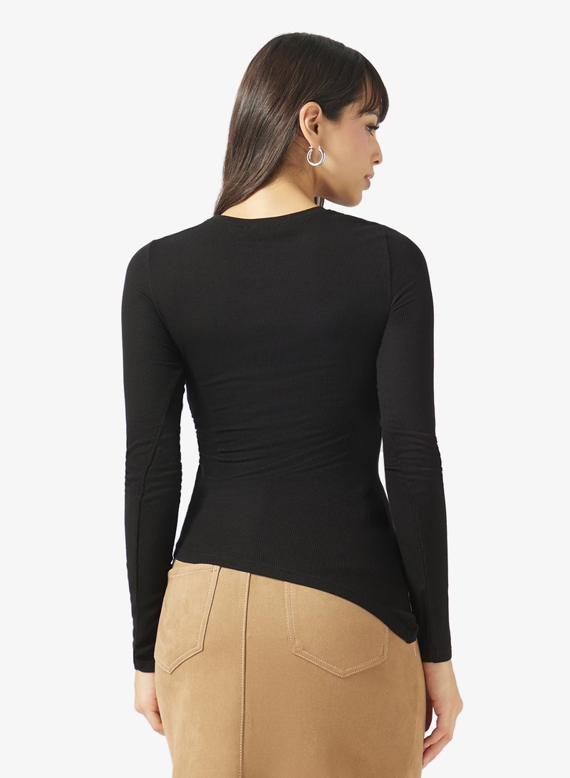 TOPSHOP Premium Rib Ruched Top - Image 2