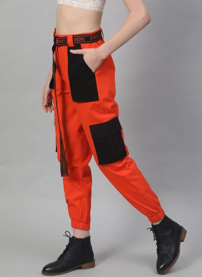 STREET 9 Orange Cargos for Women
