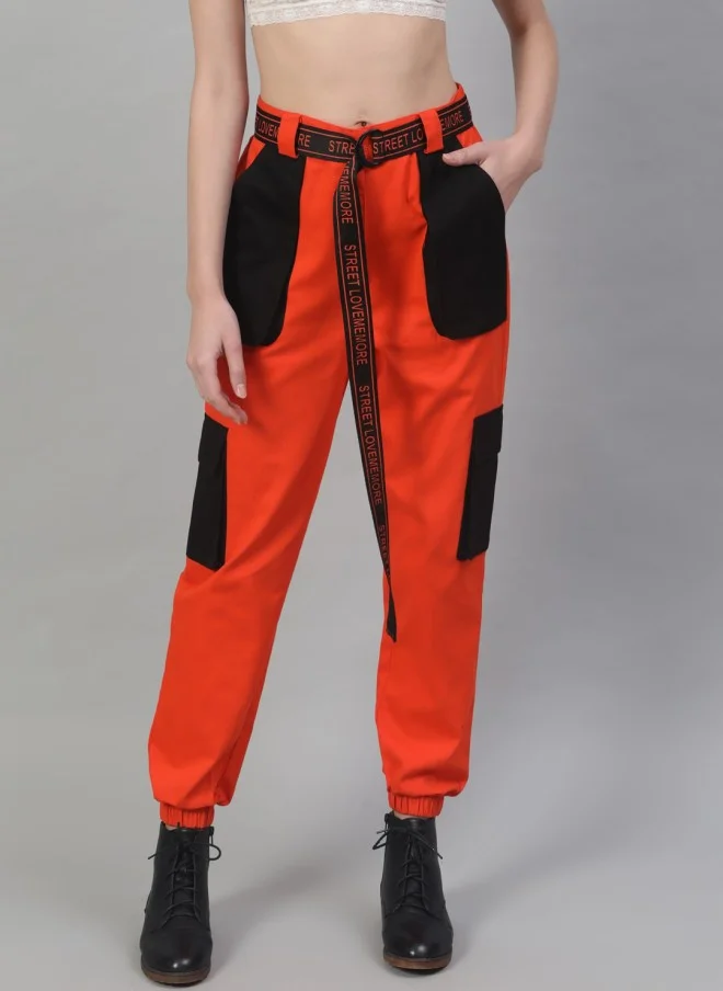 STREET 9 Orange Cargos for Women