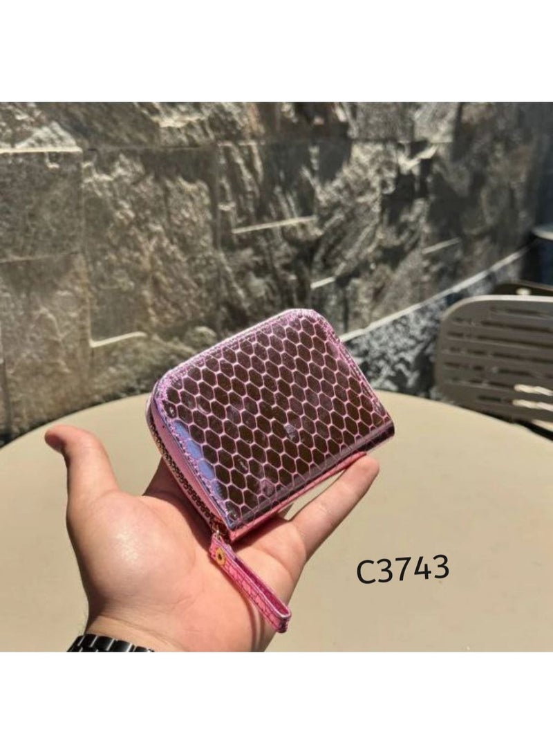 KANAZ Women's Wallet, pink Leather Book Style Clutch with Wrist Strap, Zipper Closure,C3743 She In Book (kashmir) - Image 3